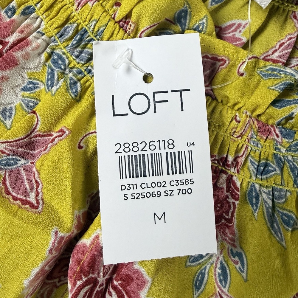 Loft Yellow Floral‎ Blouse Sleeveless Top Size Medium - Picture 4 of 8